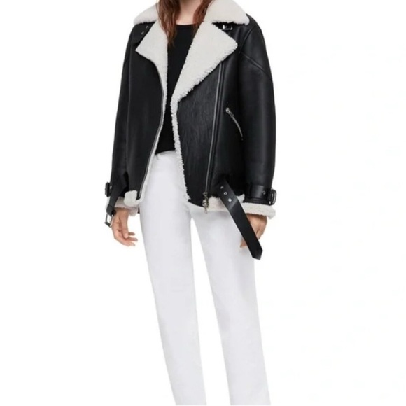 All Saints Hawley Shearling Jacket - Picture 2 of 5